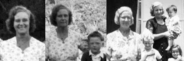 Photographic collage 1940s and 1950s showing Dorothy May Clingan with her grandchildren
