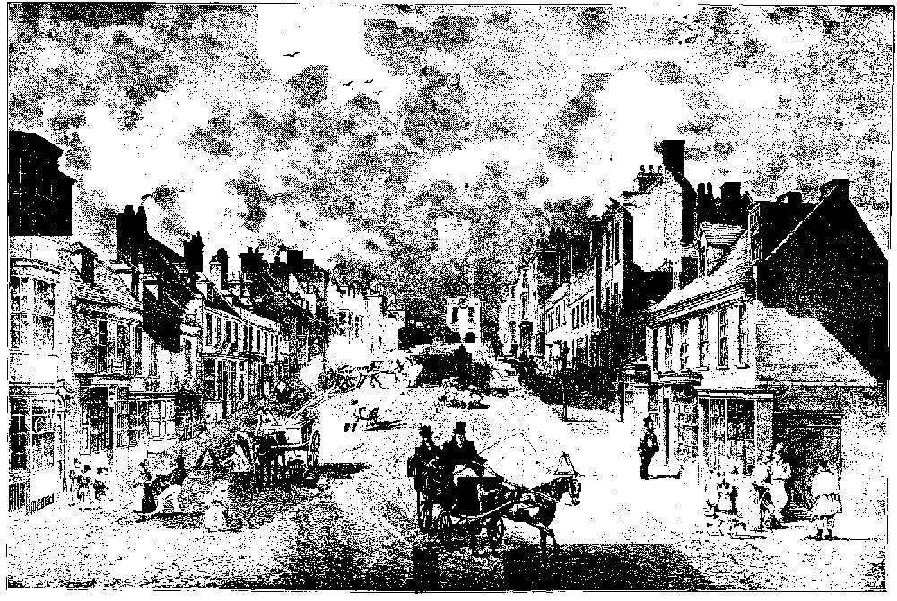 Old print of the Lymington High Street